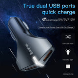 Baseus Quick Charge 3.0 Dual USB Port Car Rapid Charger Adapter: Output 36W 3A - India Gadgetz