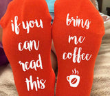 Unisex Naughty Fun Casual Party Socks: If You Can Read This Bring Me Coffee / Beer / Wine - India Gadgetz