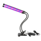 18W LED Plant Grow Light - Two Lights, Flexible Body, 24 Red LED, 12 Blue LED, Desk Clip, 400 To 840nm, 500 Lumen - India Gadgetz