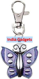 Broach Type Beautiful Enchanting Butterfly Key Chain Charm - Quartz Watch - Violet - India Gadgetz