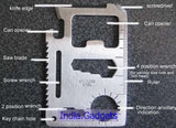 11-in-1 Stainless Steel Multi Function Pocket Survival Credit Card Size Tool Kit - India Gadgetz