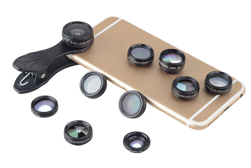 Apexel 10-In-1 Clip On Mobile Phone Camera Lens Kit Macro Zoom Wide CPL  Filters
