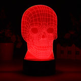 3D Led Light - Night Lamp - Skull - 7 Colors, 2 Light Modes - India Gadgetz