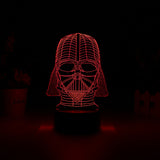 3D Led Light - Night Lamp - Star Wars Darth Vader - 7 Colors, 2 Light Modes - India Gadgetz