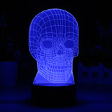 3D Led Light - Night Lamp - Skull - 7 Colors, 2 Light Modes - India Gadgetz