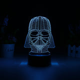 3D Led Light - Night Lamp - Star Wars Darth Vader - 7 Colors, 2 Light Modes - India Gadgetz