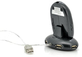 Wireless Optical Mouse with Extra Buttons: Charging Dock + 4 Port USB Hub - India Gadgetz