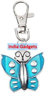 Broach Type Beautiful Enchanting Butterfly Key Chain Charm - Quartz Watch - Aqua - India Gadgetz