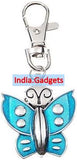 Broach Type Beautiful Enchanting Butterfly Key Chain Charm - Quartz Watch - Aqua - India Gadgetz