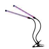 18W LED Plant Grow Light - Two Lights, Flexible Body, 24 Red LED, 12 Blue LED, Desk Clip, 400 To 840nm, 500 Lumen - India Gadgetz