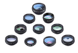 Apexel 10-In-1 Clip On Mobile Phone Camera Lens Kit Macro Zoom Wide CPL Filters - India Gadgetz