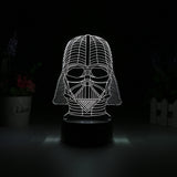 3D Led Light - Night Lamp - Star Wars Darth Vader - 7 Colors, 2 Light Modes - India Gadgetz