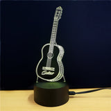 3D Led Light - Night Lamp - Guitar - 7 Colors, 2 Light Modes - India Gadgetz