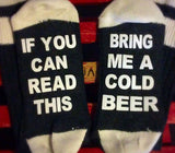 Unisex Naughty Fun Casual Party Socks: If You Can Read This Bring Me Coffee / Beer / Wine - India Gadgetz