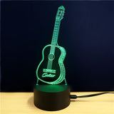 3D Led Light - Night Lamp - Guitar - 7 Colors, 2 Light Modes - India Gadgetz