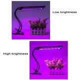 18W LED Plant Grow Light - Two Lights, Flexible Body, 24 Red LED, 12 Blue LED, Desk Clip, 400 To 840nm, 500 Lumen - India Gadgetz