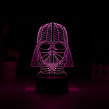 3D Led Light - Night Lamp - Star Wars Darth Vader - 7 Colors, 2 Light Modes - India Gadgetz