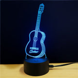 3D Led Light - Night Lamp - Guitar - 7 Colors, 2 Light Modes - India Gadgetz