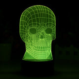 3D Led Light - Night Lamp - Skull - 7 Colors, 2 Light Modes - India Gadgetz