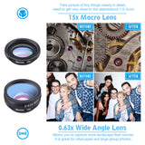 Apexel 10-In-1 Clip On Mobile Phone Camera Lens Kit Macro Zoom Wide CPL Filters - India Gadgetz