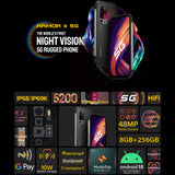 India Gadgets - Ulefone Armor 11 5G Rugged Android Mobile Phone: 8Gb + 256Gb: 48MP Quad Camera with 20MP Thermal Imaging Camera: 6.1" HD+ Display: 5200mAh Battery: Waterproof IP68 & IP69K Smartphone - India Gadgetz