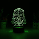 3D Led Light - Night Lamp - Star Wars Darth Vader - 7 Colors, 2 Light Modes - India Gadgetz