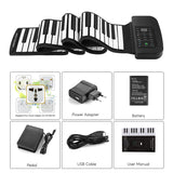 88 Key Foldable Carry Anywhere Roll Up Synthesizer Piano: 1000mAh Battery, Sustain Peddle, 140 Tones, 128 Rhythms, 30 Demo Songs - India Gadgetz